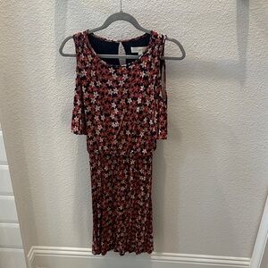 Cato Red and Black Star Midi Dress
